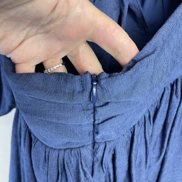 Ladies Blue Peasant Boho Dress Debbie Dabbie sz 6 Festival Milkmaid Coquette - Picture 5 of 11